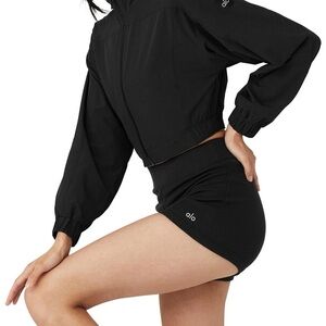 ALO Yoga black clubhouse sm Cropped Jacket